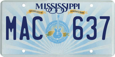 MS license plate MAC637