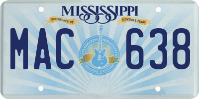MS license plate MAC638