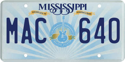 MS license plate MAC640