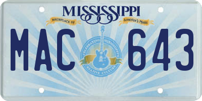 MS license plate MAC643