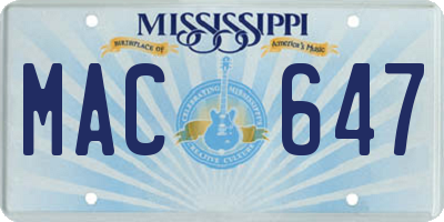 MS license plate MAC647