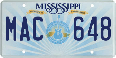 MS license plate MAC648