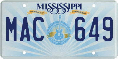 MS license plate MAC649