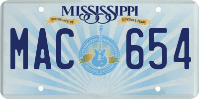 MS license plate MAC654