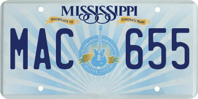 MS license plate MAC655