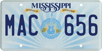 MS license plate MAC656