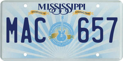 MS license plate MAC657