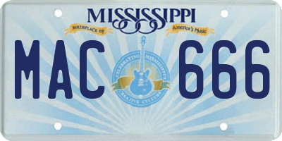 MS license plate MAC666