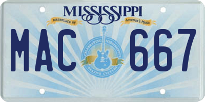 MS license plate MAC667