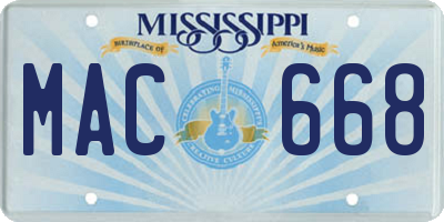 MS license plate MAC668