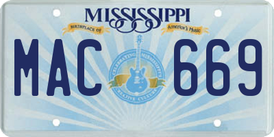 MS license plate MAC669