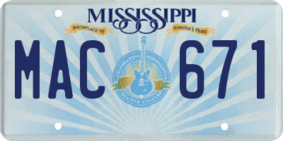 MS license plate MAC671