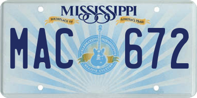 MS license plate MAC672
