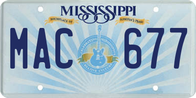 MS license plate MAC677