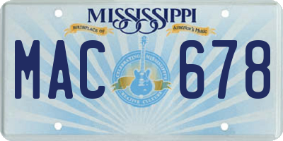 MS license plate MAC678
