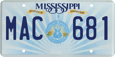 MS license plate MAC681
