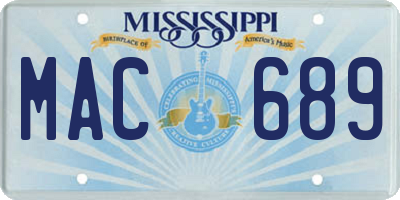MS license plate MAC689