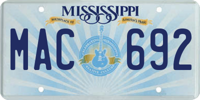 MS license plate MAC692