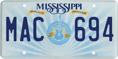 MS license plate MAC694