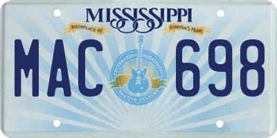 MS license plate MAC698