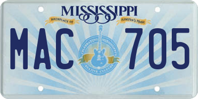 MS license plate MAC705