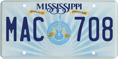 MS license plate MAC708