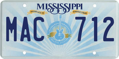 MS license plate MAC712