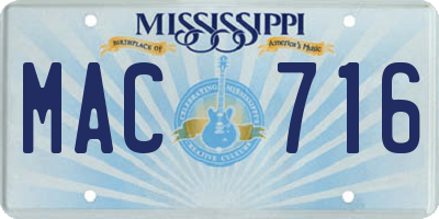 MS license plate MAC716