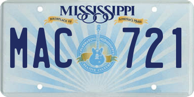 MS license plate MAC721