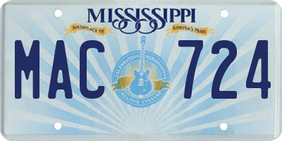 MS license plate MAC724