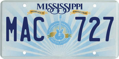 MS license plate MAC727
