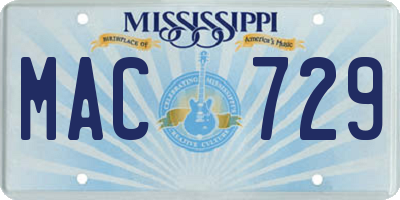 MS license plate MAC729