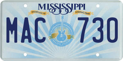 MS license plate MAC730