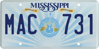 MS license plate MAC731