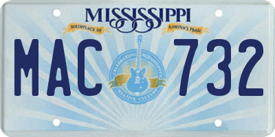 MS license plate MAC732