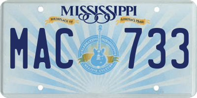 MS license plate MAC733