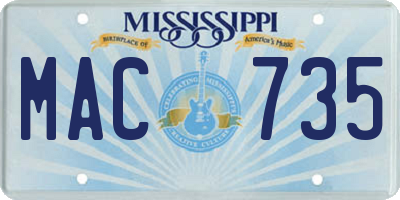 MS license plate MAC735