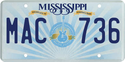 MS license plate MAC736