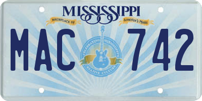 MS license plate MAC742
