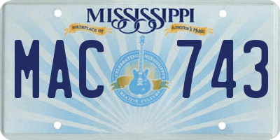 MS license plate MAC743