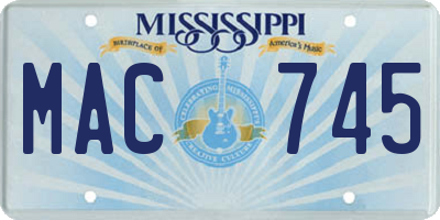 MS license plate MAC745