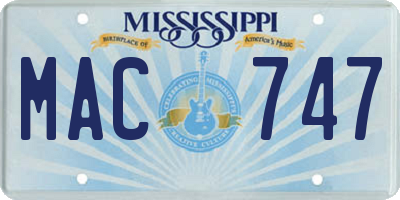 MS license plate MAC747