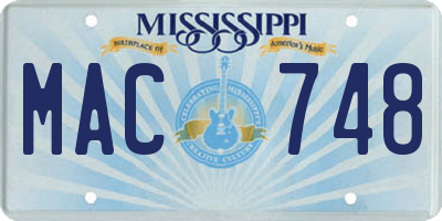 MS license plate MAC748