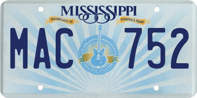 MS license plate MAC752