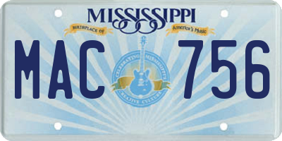 MS license plate MAC756