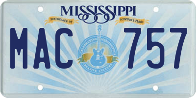MS license plate MAC757