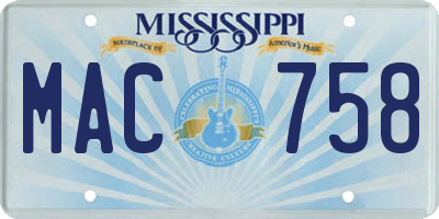 MS license plate MAC758