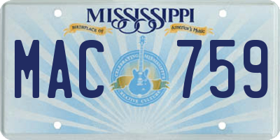 MS license plate MAC759
