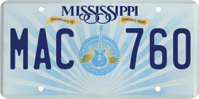 MS license plate MAC760