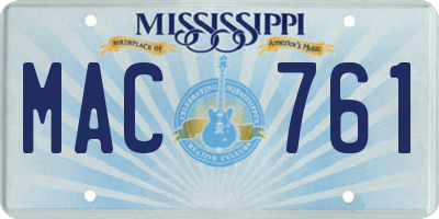 MS license plate MAC761